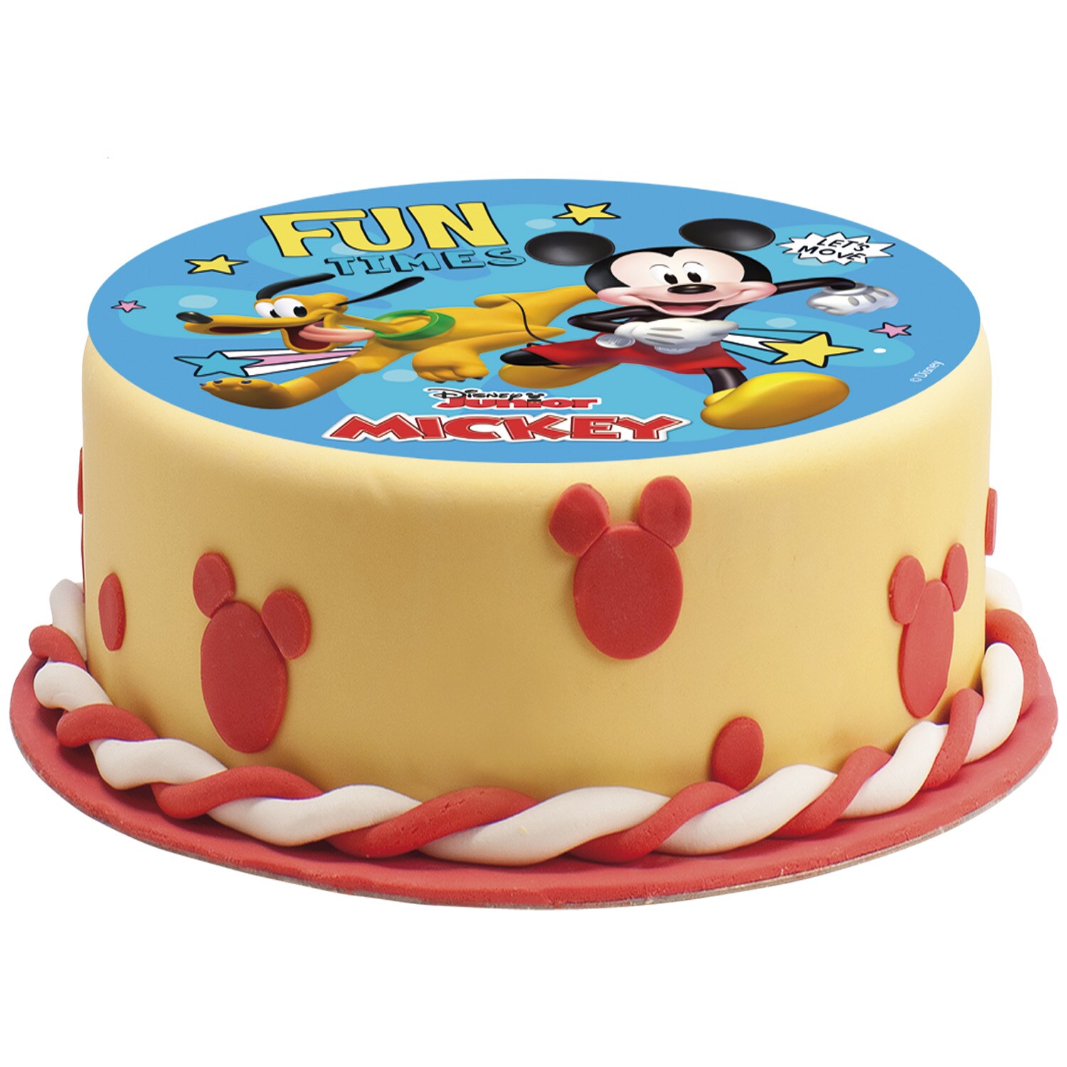 Tortenaufleger Mickey Maus - Zuckerfreier Fondant 15,5 cm