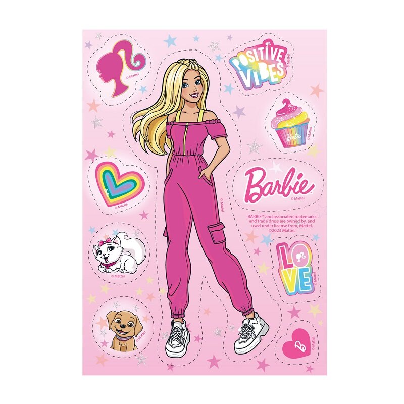 Barbie - Tortendekorationen aus Fondant 9er Pack