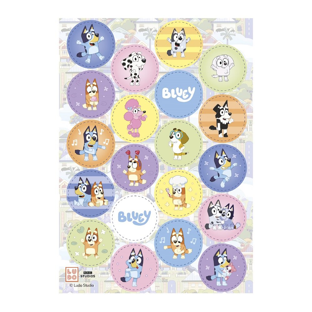 Bluey Muffindekorationen Fondant 20er-Pack