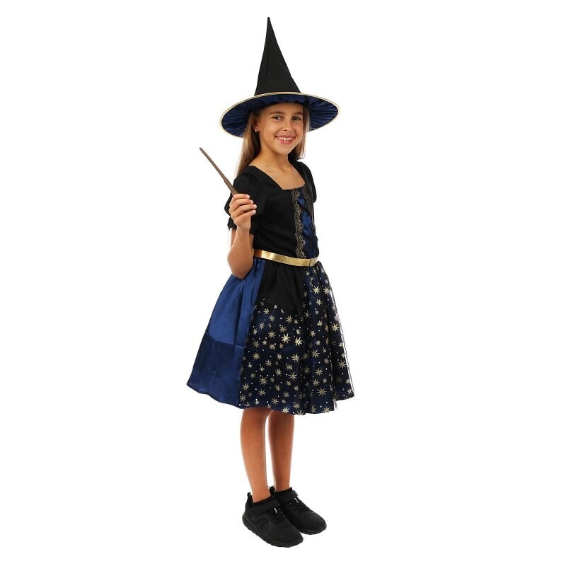 Halloween Hexe Kinderkostüm 7-9 Jahre (117-134 cm)