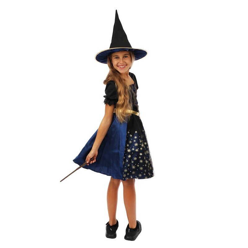 Halloween Hexe Kinderkostüm 7-9 Jahre (117-134 cm)
