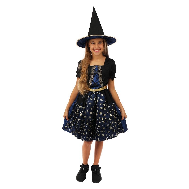 Halloween Hexe Kinderkostüm 7-9 Jahre (117-134 cm)