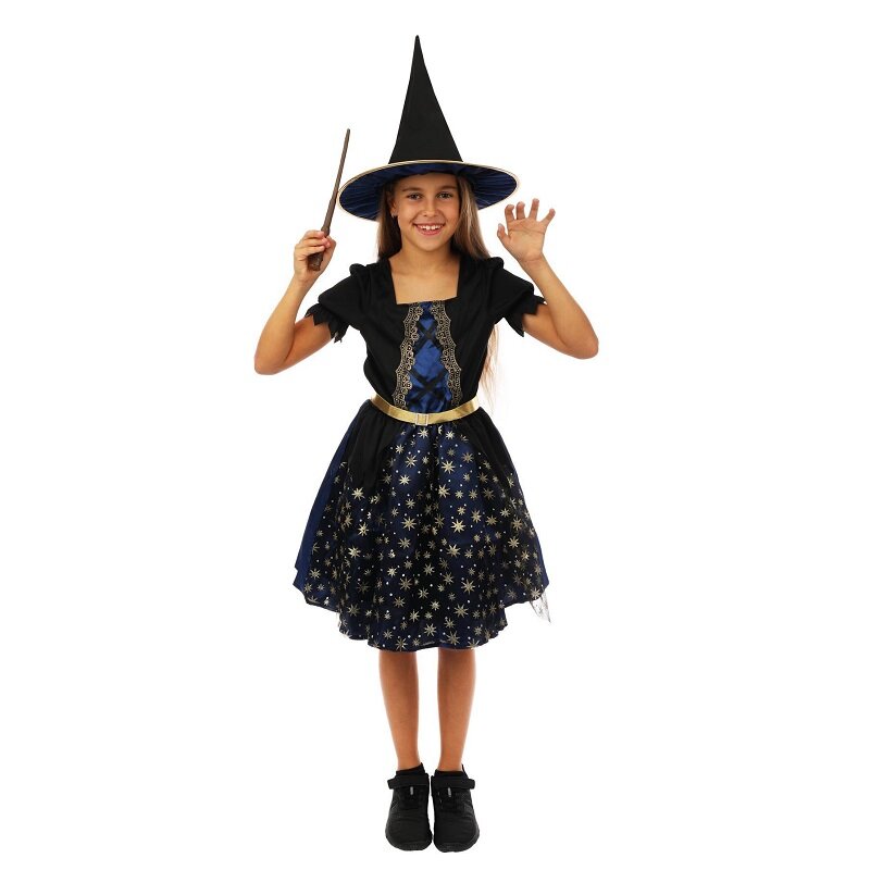 Halloween Hexe Kinderkostüm 7-9 Jahre (117-134 cm)