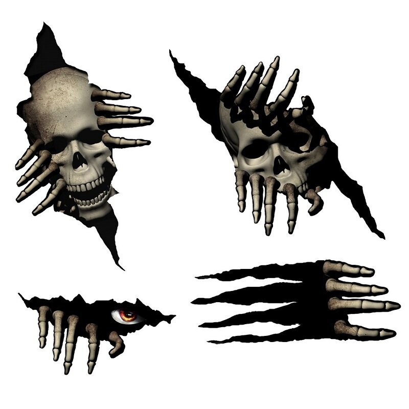 Wandaufkleber Halloween 4er-Pack