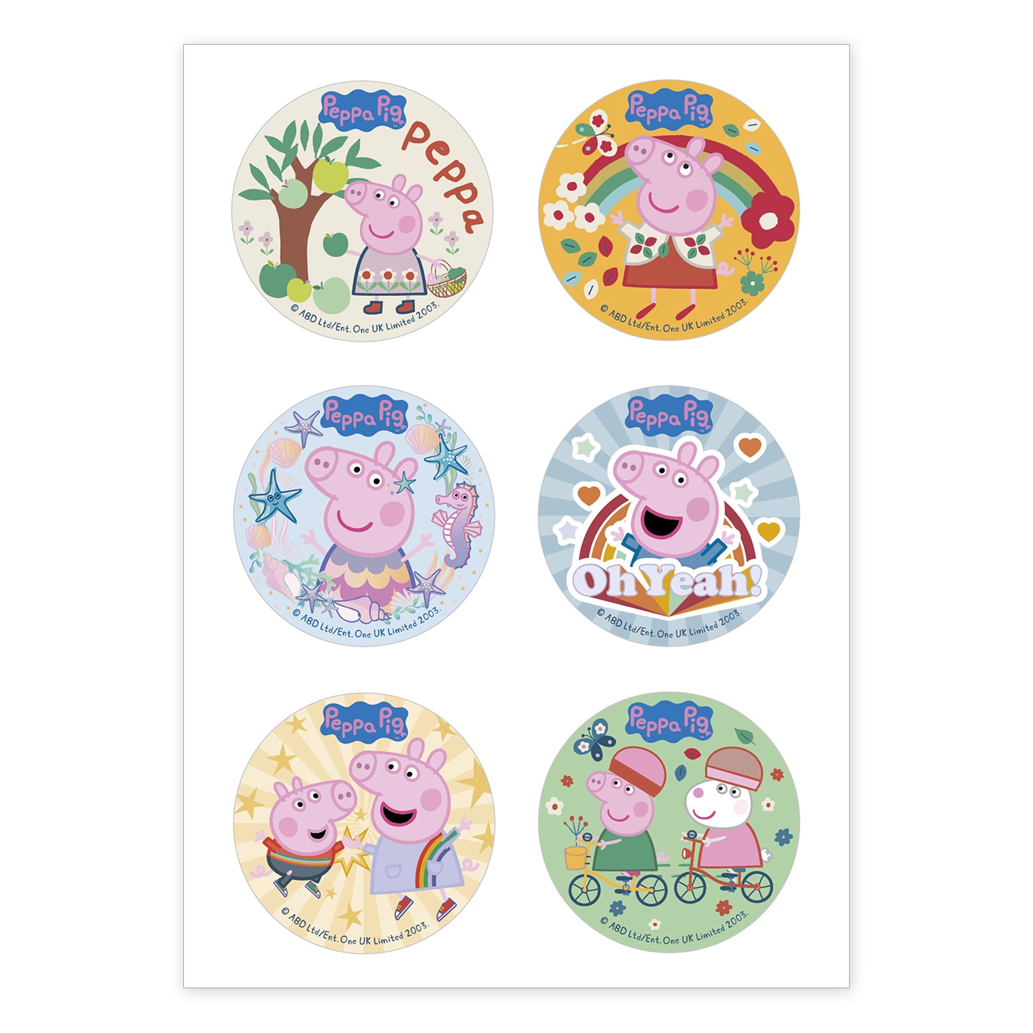 Peppa Wutz - Muffinaufleger Fondant 6er-Pack