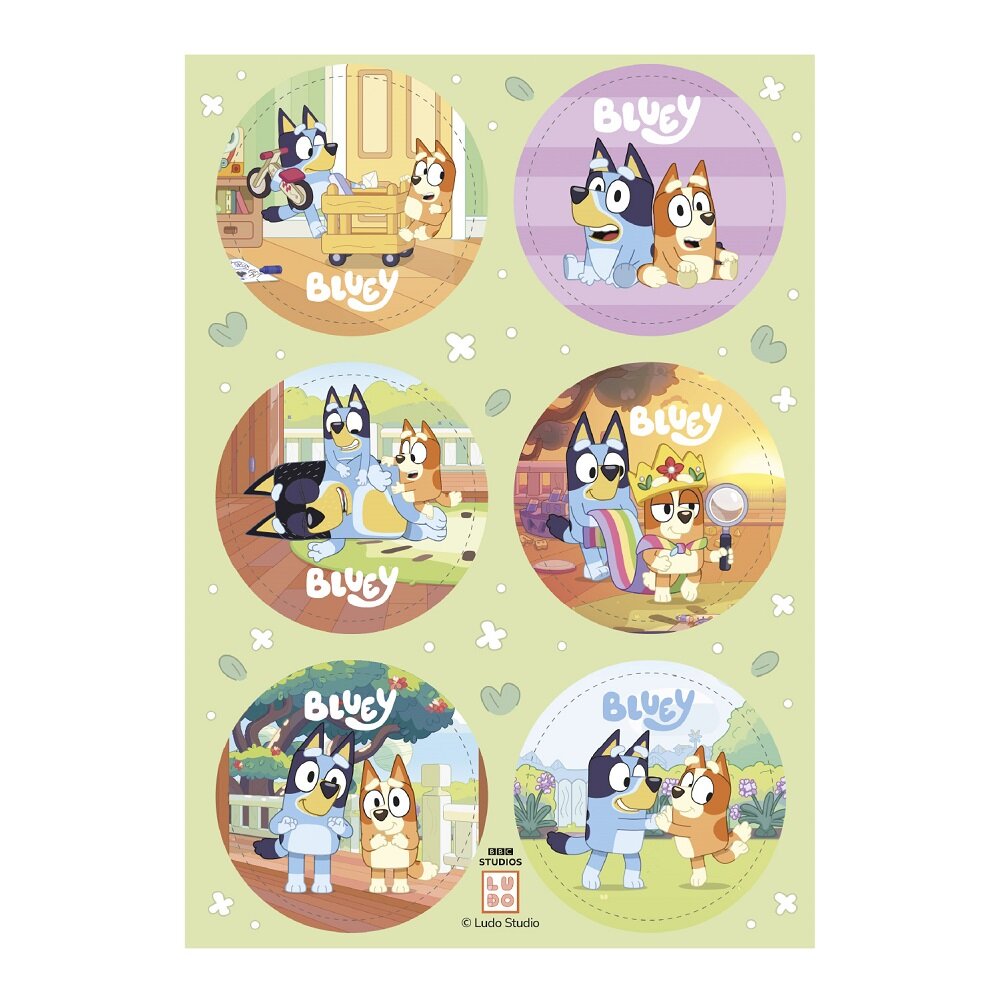 Bluey Muffindekorationen Fondant 6er-Pack