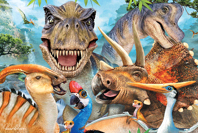 Prime 3D Puzzle - Dinosaurier-Selfies 48 Teile
