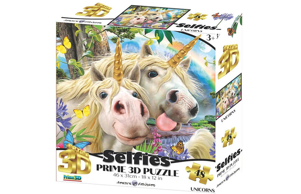 Prime 3D-Puzzle - Einhörner-Selfies, 48 Teile