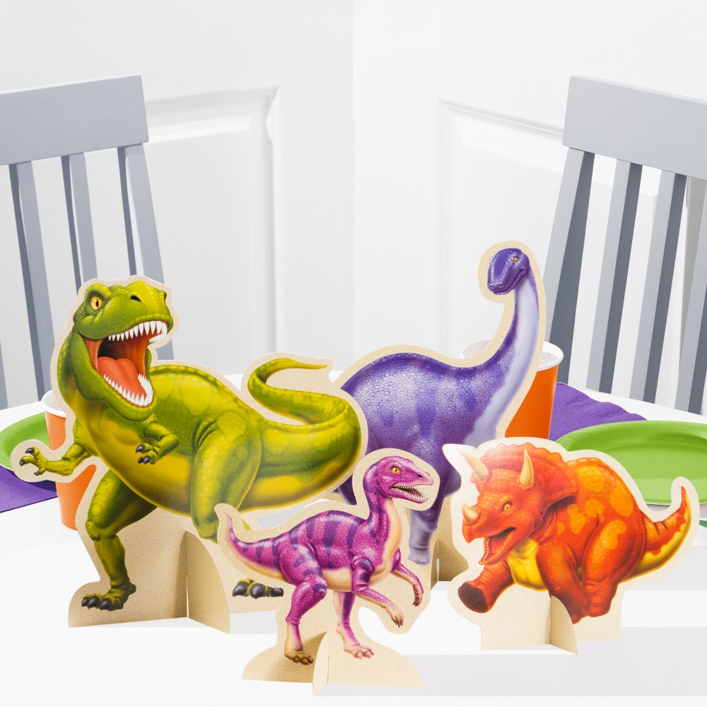 Dinosaurier Abenteuer - Tischdekorationen 4er-Pack