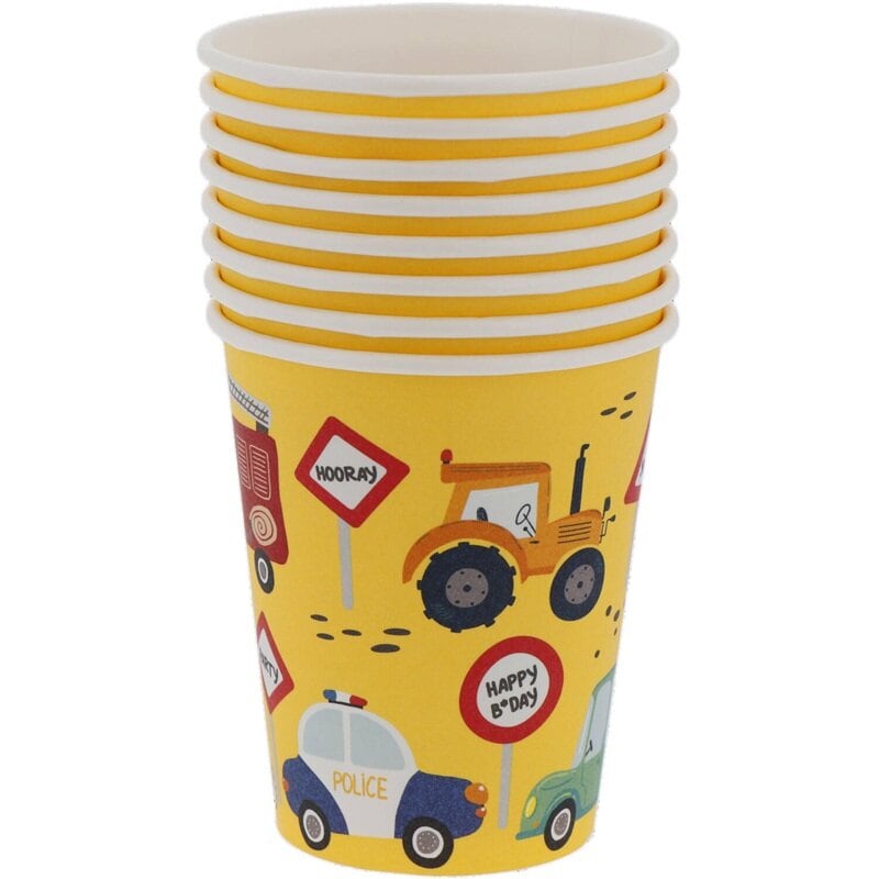 Baustelle Pappbecher 8er-Pack