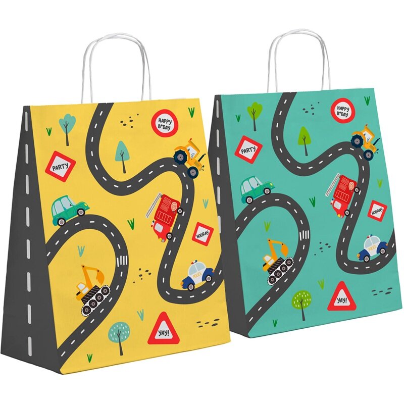 Baustelle Mitgebsel-Tüten 6er-Pack