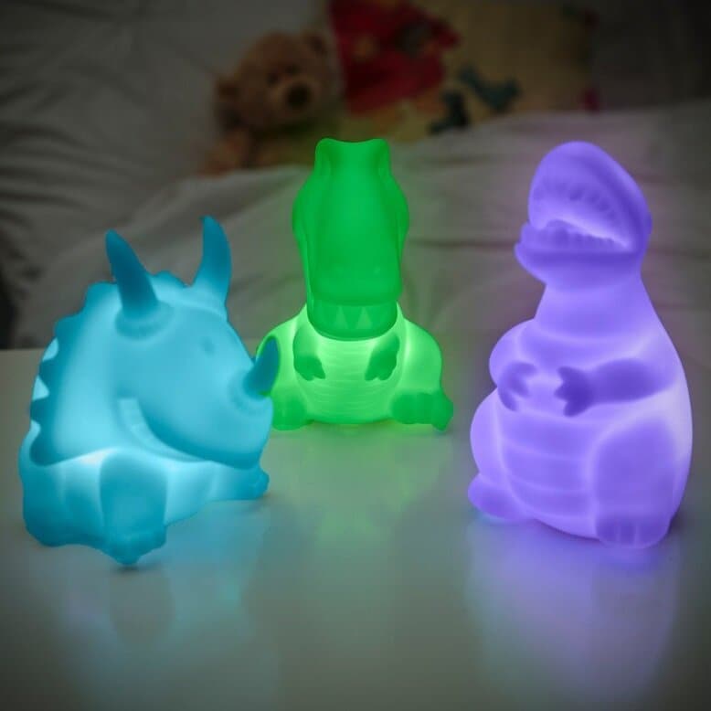 Dinosaurier Farbwechsel-Nachtlichter 3er-Set