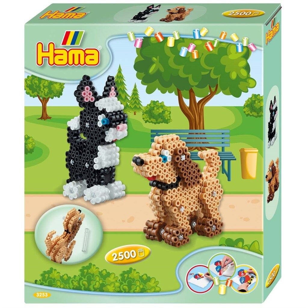 Hama - Perlenset 3D Hund und Katze 2500-teilig