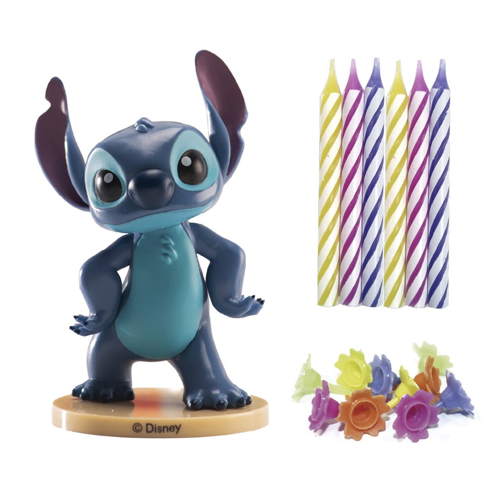 Stitch Tortenfigur und Kerzen
