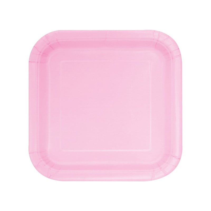 Kuchenteller Quadratisch 17 cm Hellrosa 16er-Pack