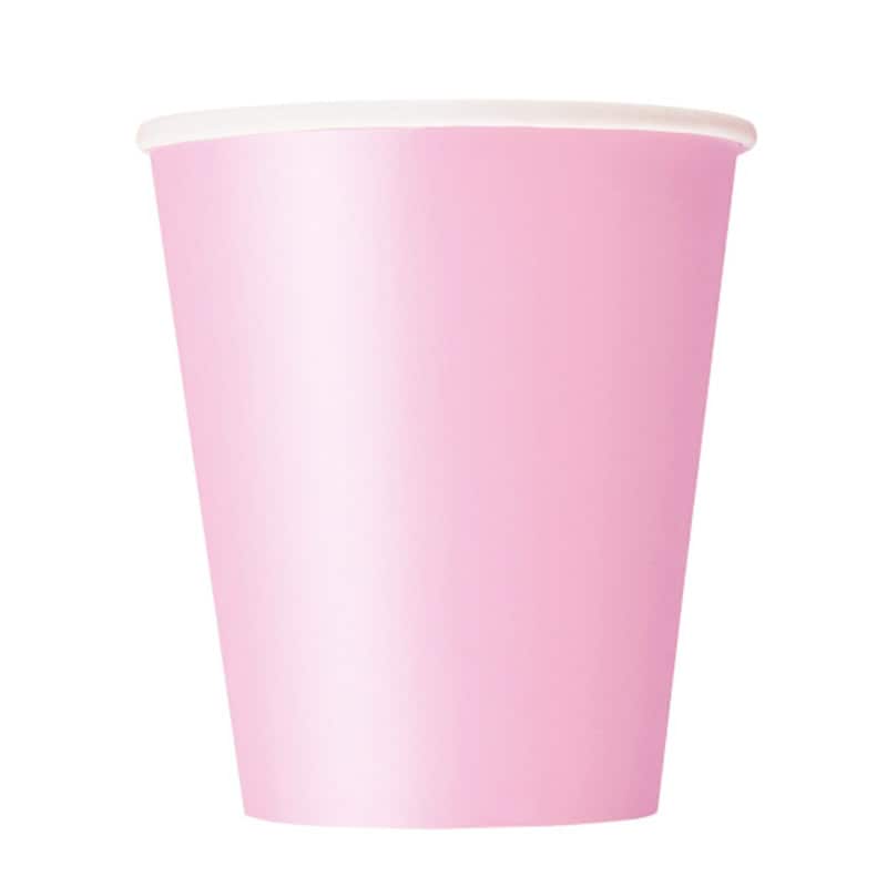 Pappbecher 266 ml Hellrosa 8er-Pack