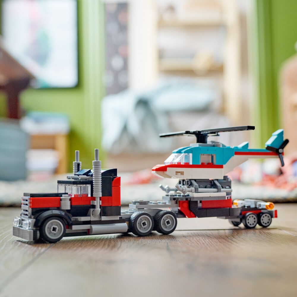 LEGO Creator - Tieflader mit Hubschrauber 7+