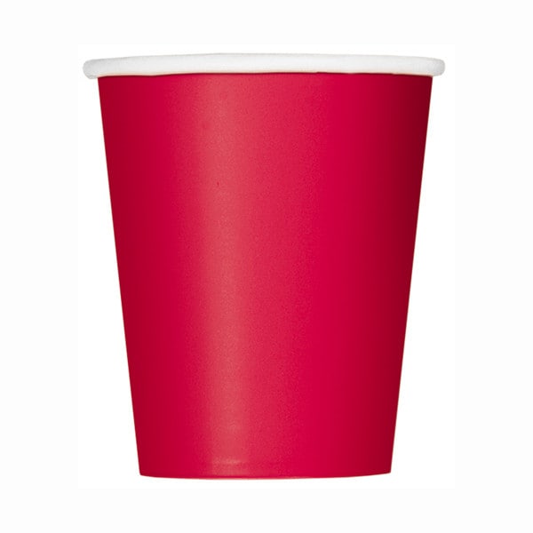 Pappbecher 266 ml - Rot 8er-Pack