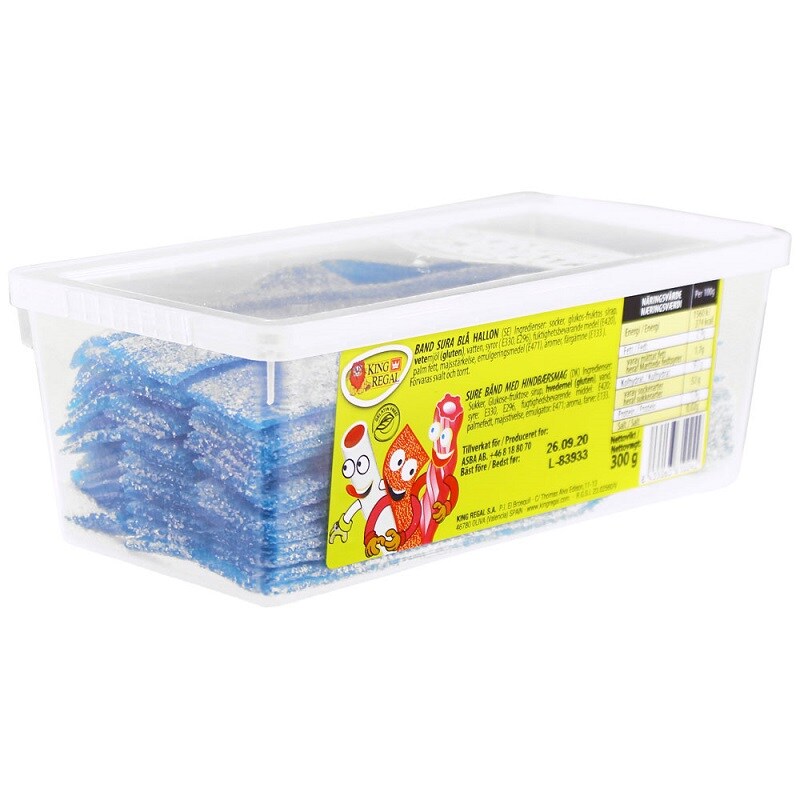 Bonbonstreifen - Blaue Himbeeren 300 Gramm