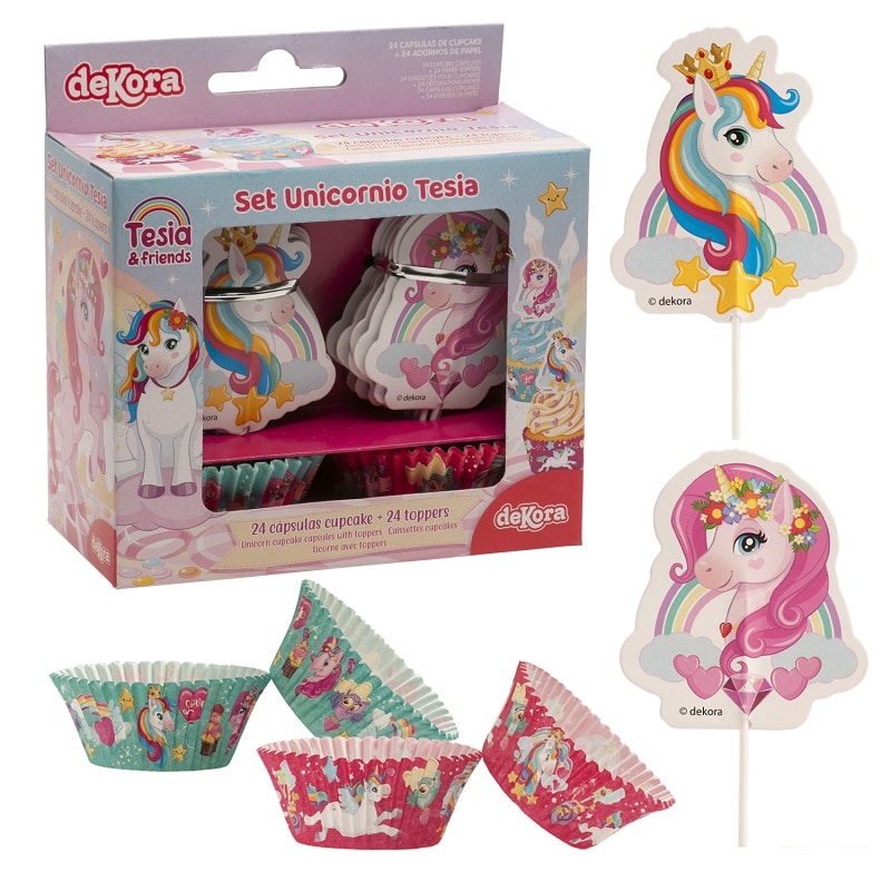 Einhorn Muffin-Set 48-tlg.