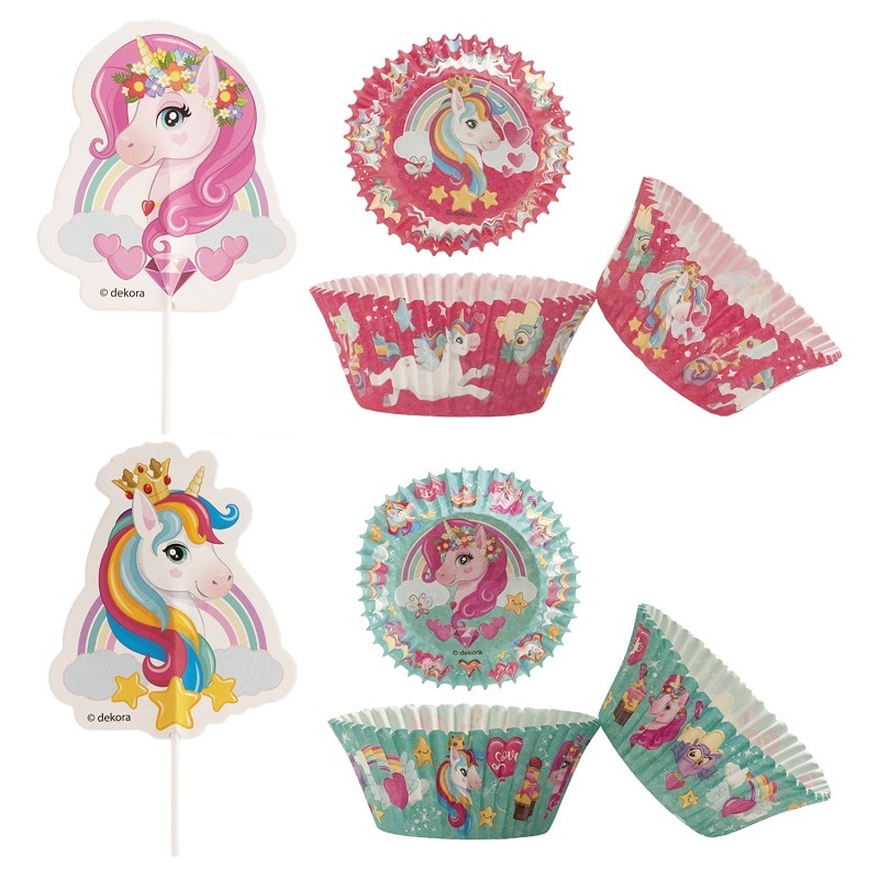 Einhorn Muffin-Set 48-tlg.