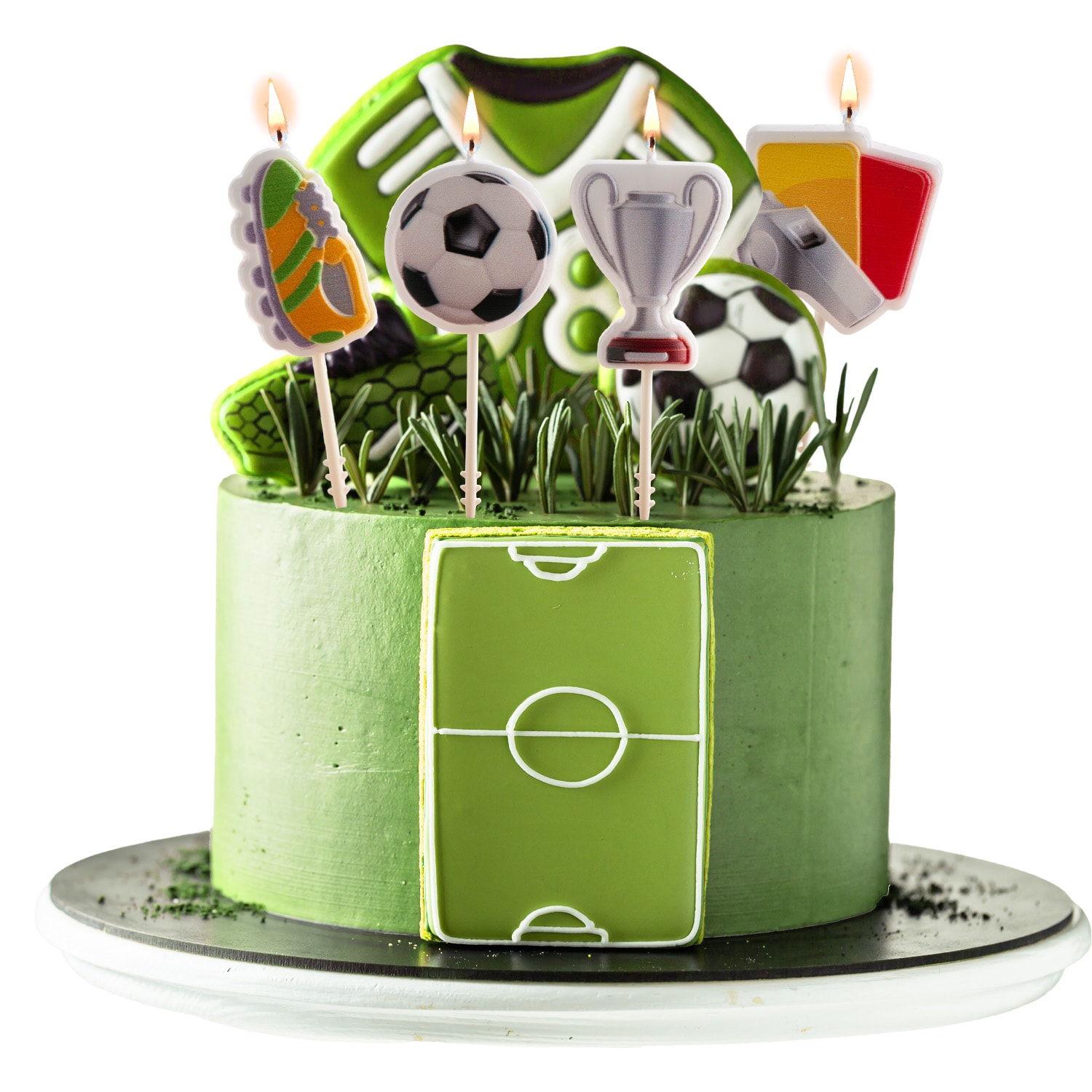 Fußball Kuchenkerzen 4er-Pack