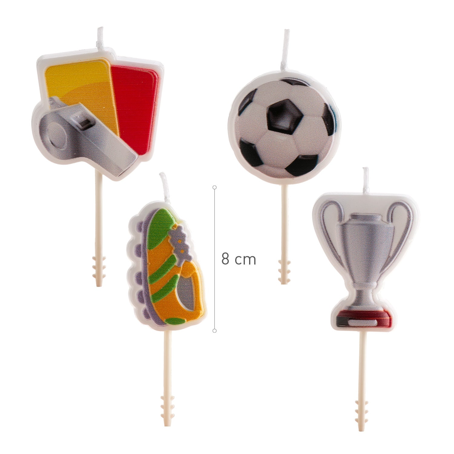 Fußball Kuchenkerzen 4er-Pack