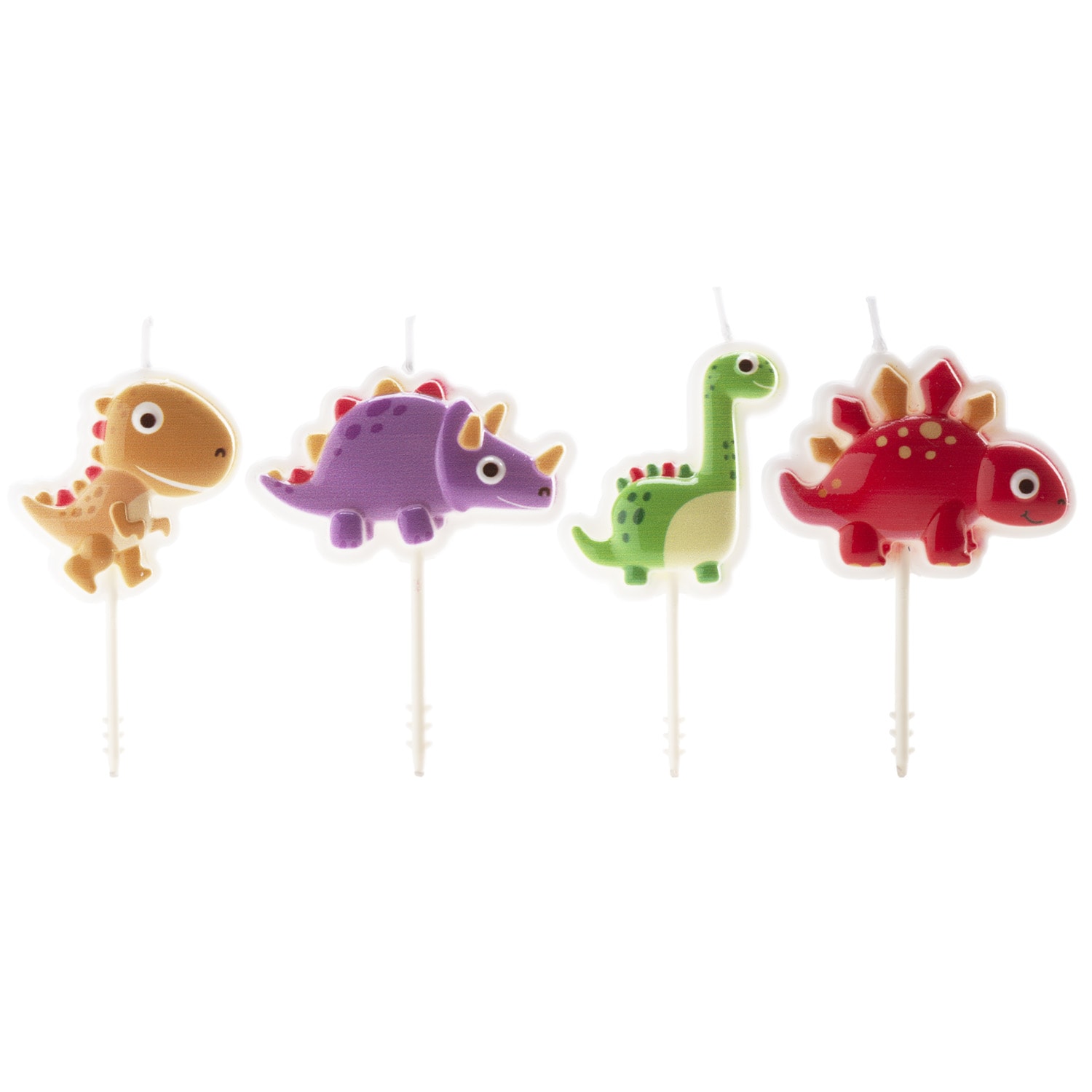 Dinosaurier Kuchenkerzen 4er-Pack