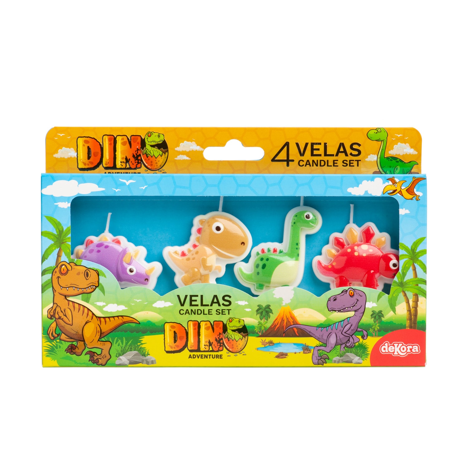 Dinosaurier Kuchenkerzen 4er-Pack