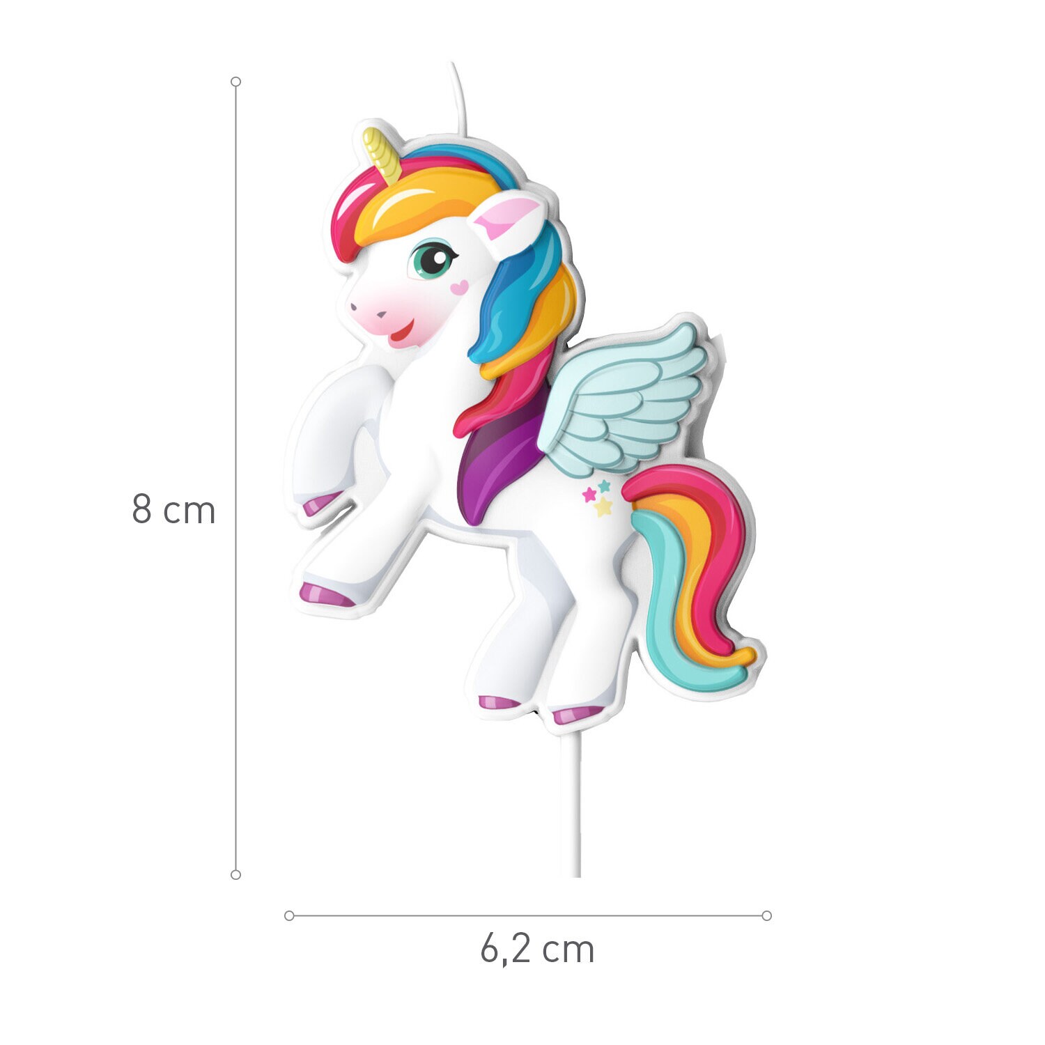 Einhorn Tortenkerze 8 cm