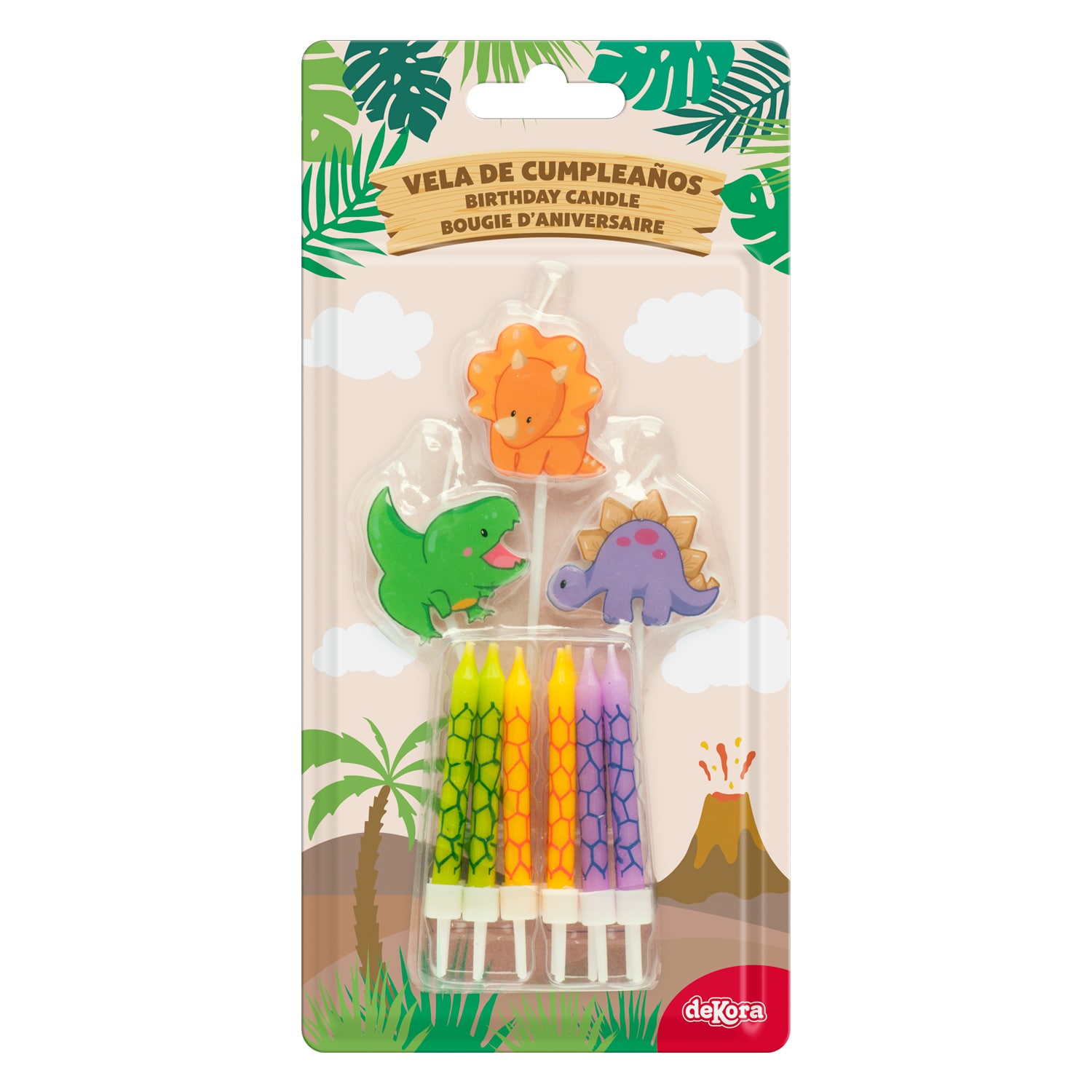 Tortenkerzen - Dinosaurier 15er-Pack