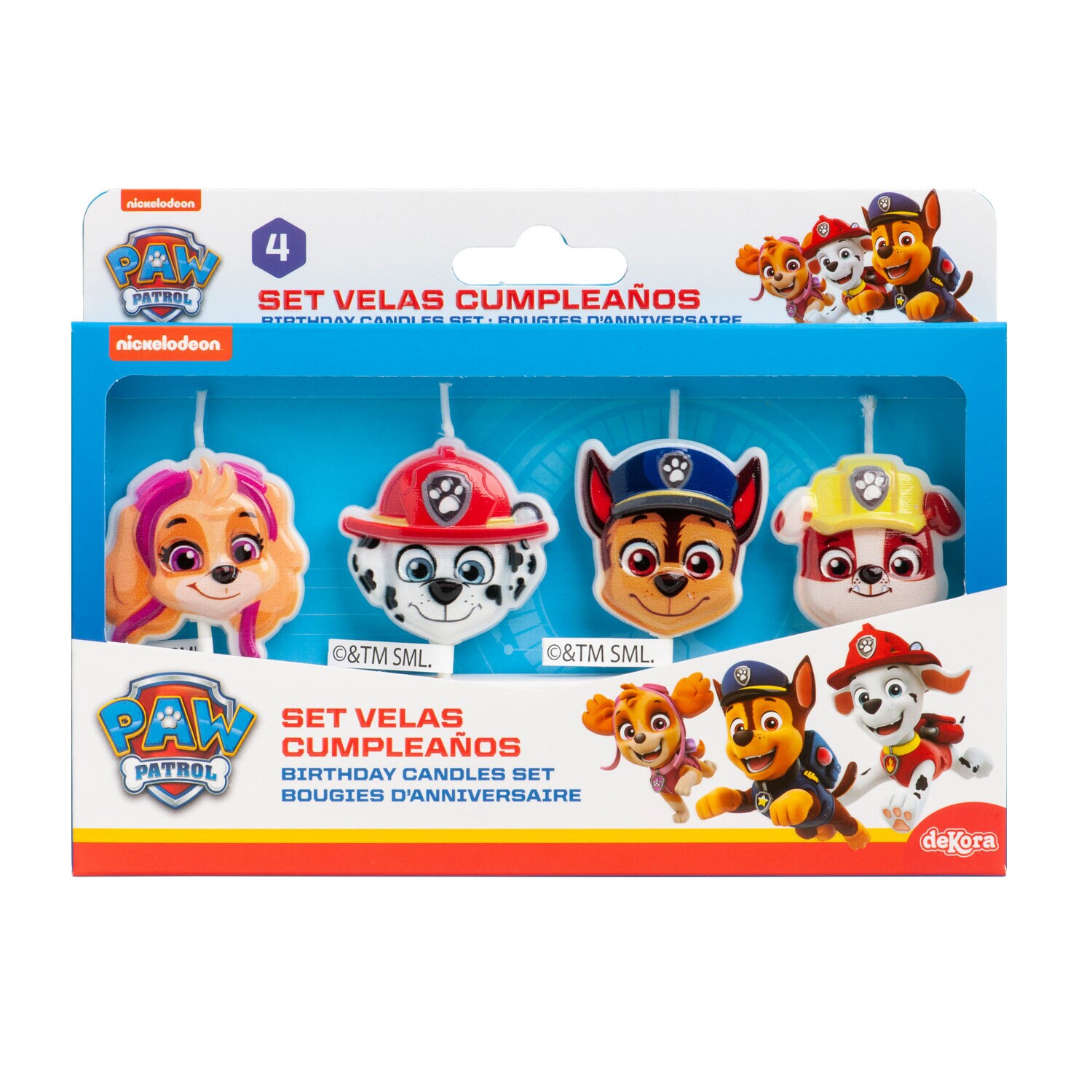 Paw Patrol - Tortenkerzen Picks 4er-Pack