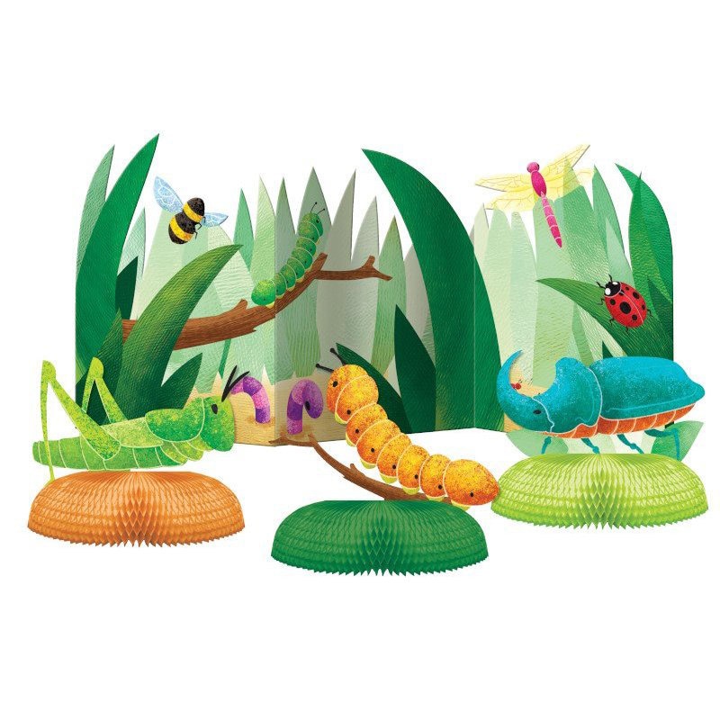 Birthday Bugs Tischdekorationen Honeycomb 4er-Pack