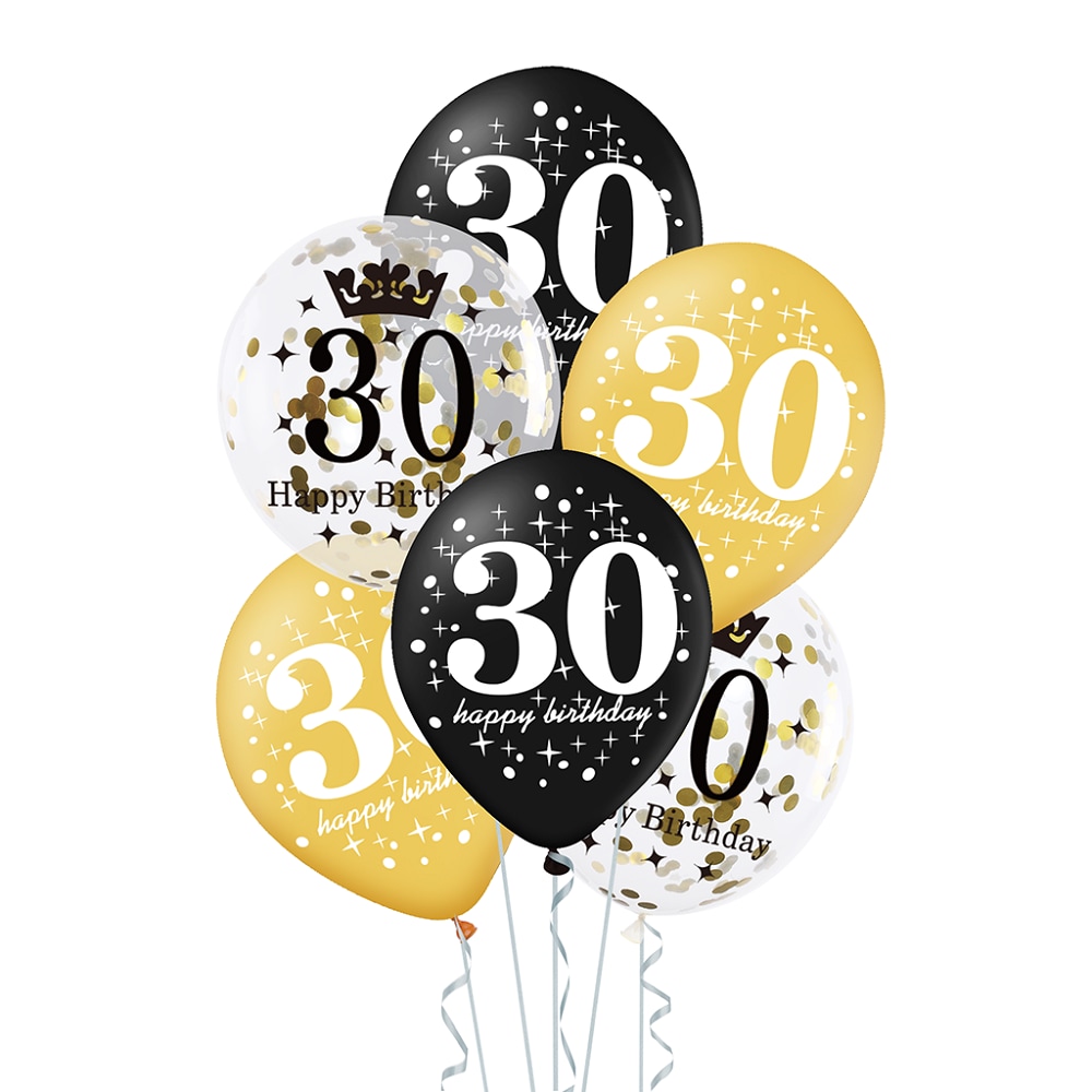 Luftballons 30. Geburtstag 6er-Pack