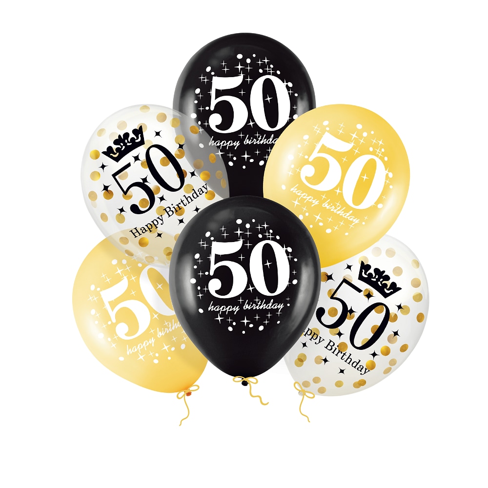 Luftballons 50. Geburtstag 6er-Pack