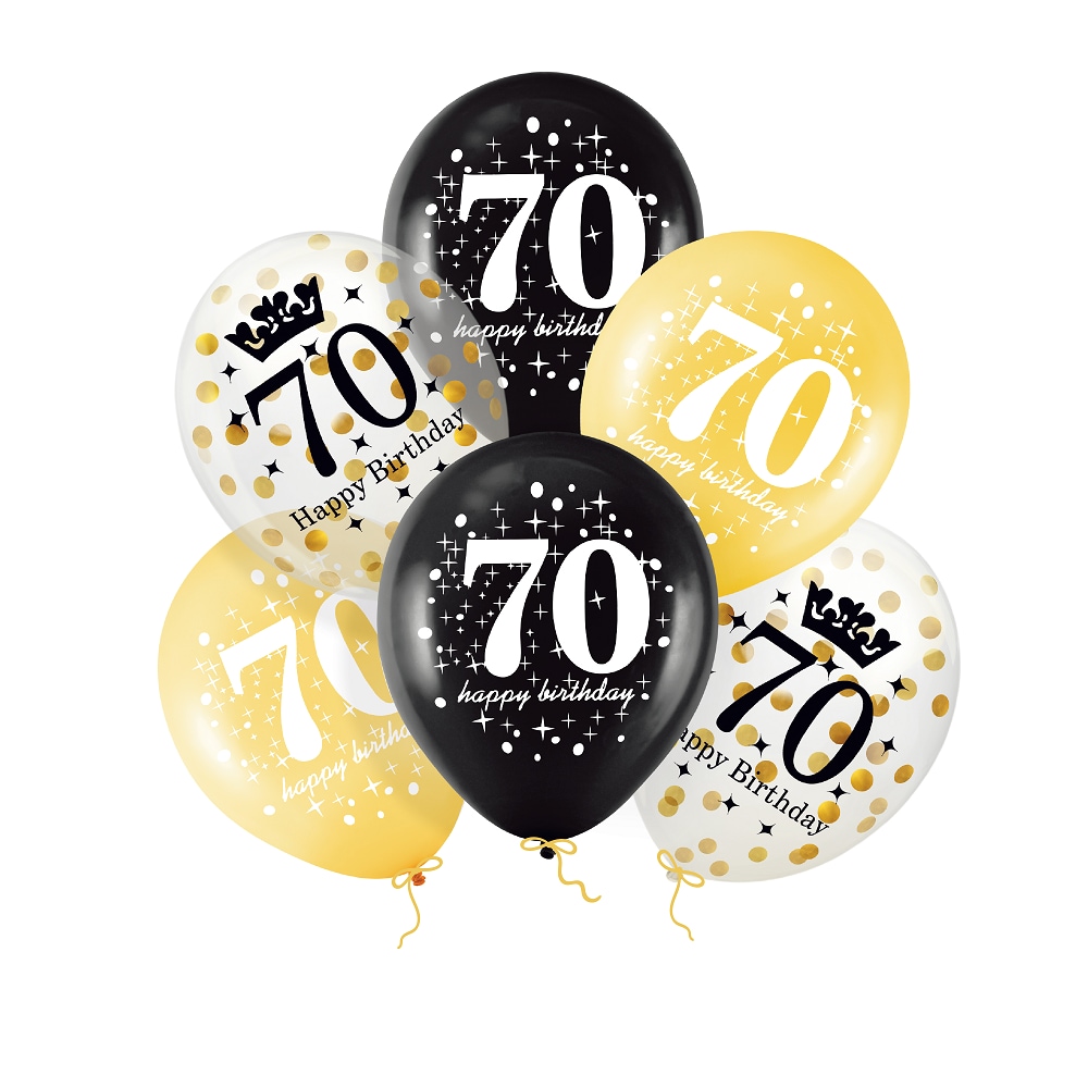 Luftballons 70. Geburtstag 6er-Pack
