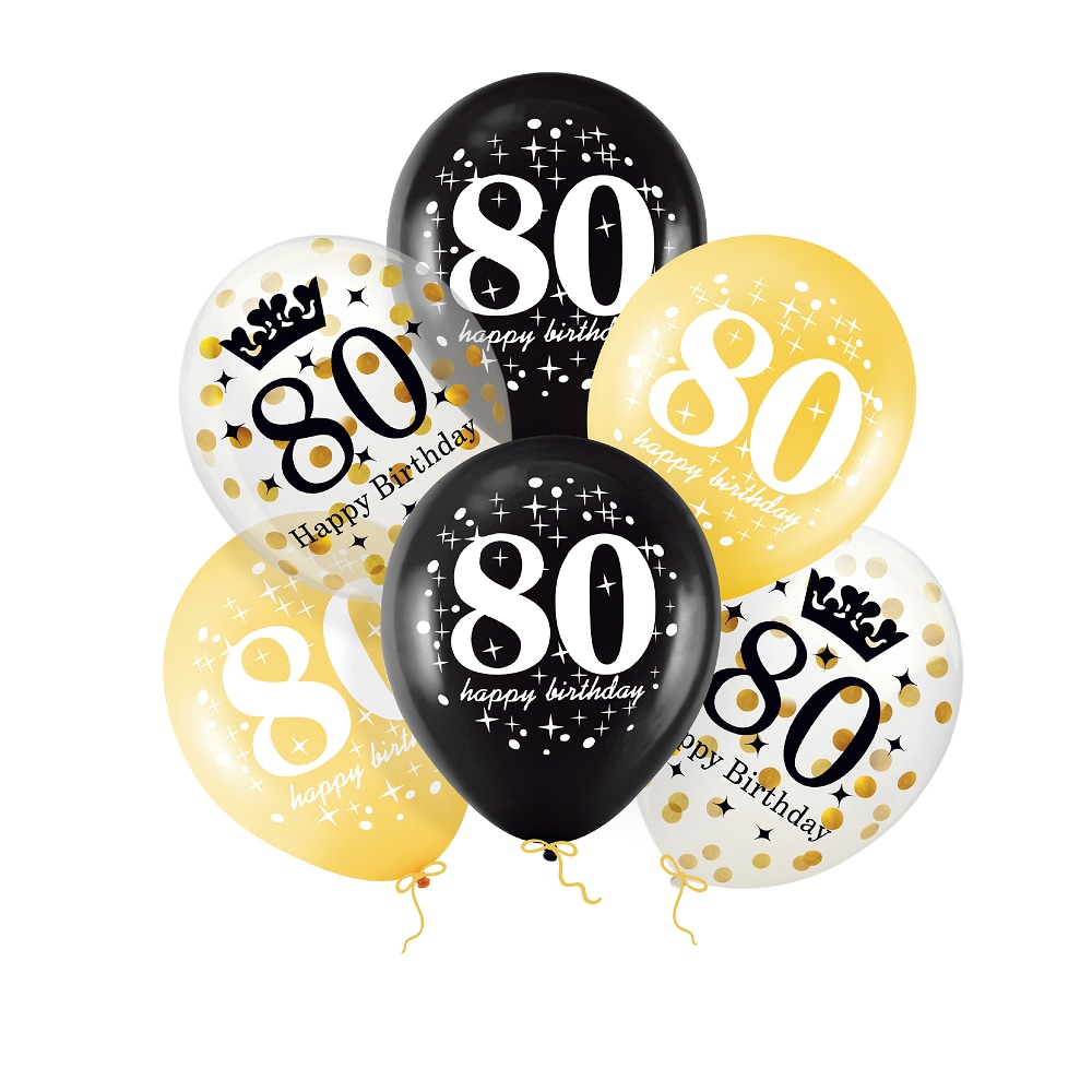 Luftballons 80. Geburtstag 6er-Pack