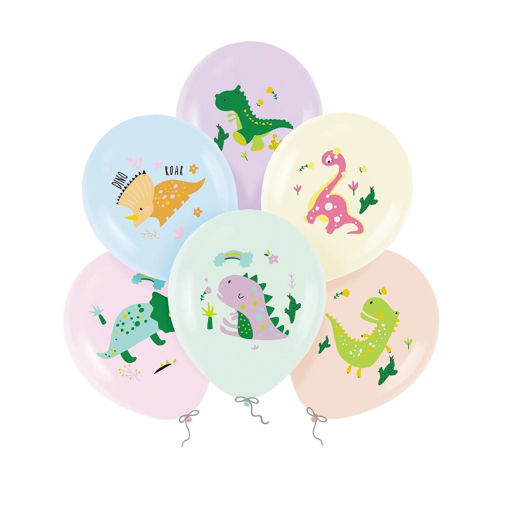 Dinosaurier-Luftballons im 6er-Pack
