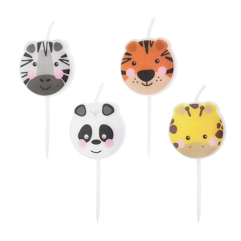 Safaritiere Kerzen 4er-Pack