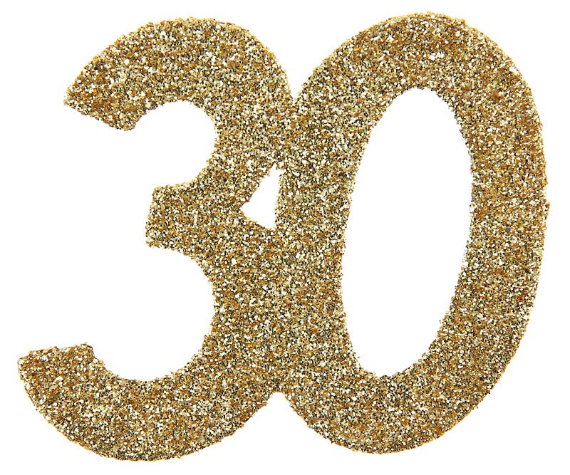 Großes Konfetti in Gold Zahl 30 6 cm 6er-Pack
