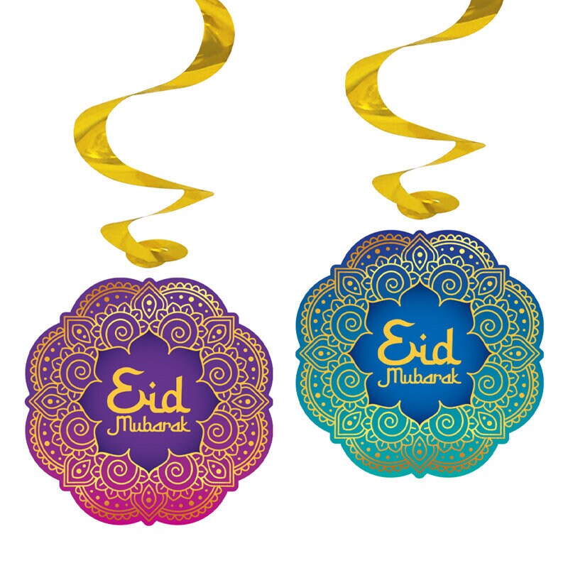 Eid Mubarak - Hängende Wirbeldekorationen 4er-Pack