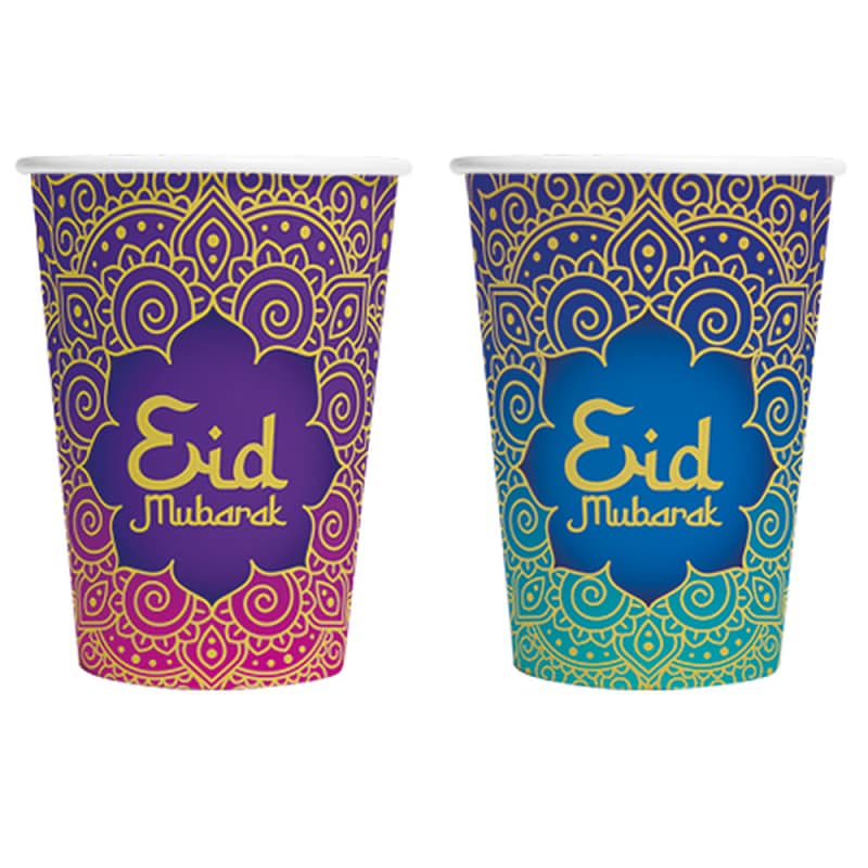Eid Mubarak - Pappbecher 8er-Pack
