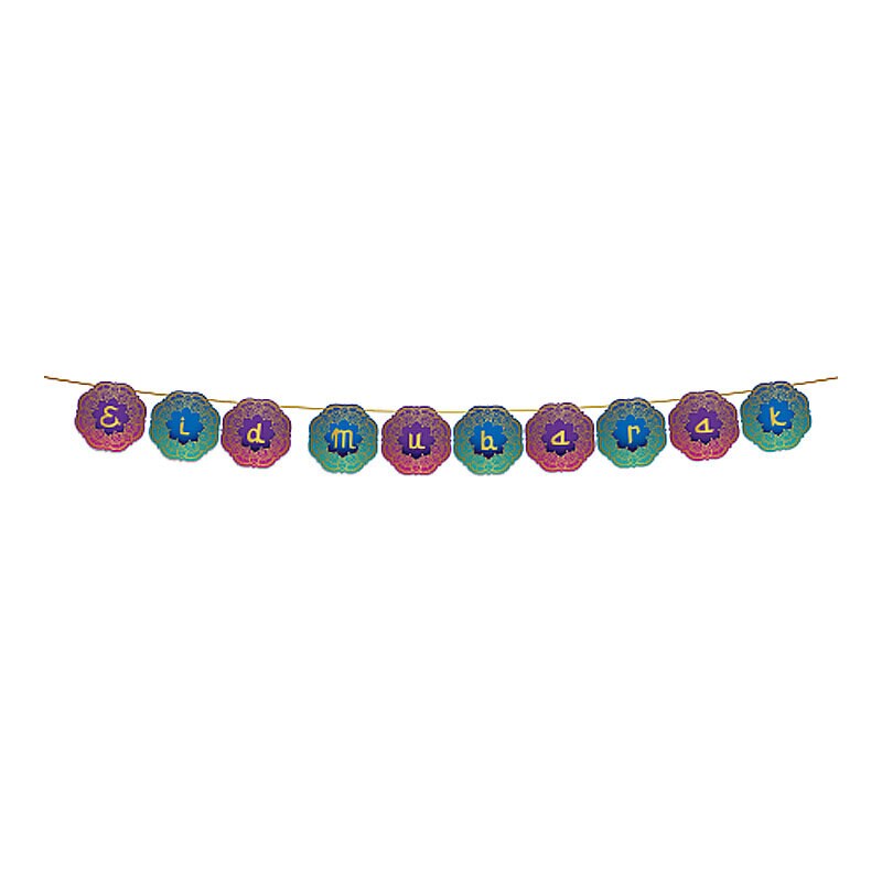 Eid Mubarak - Bunte Girlande 2 Meter