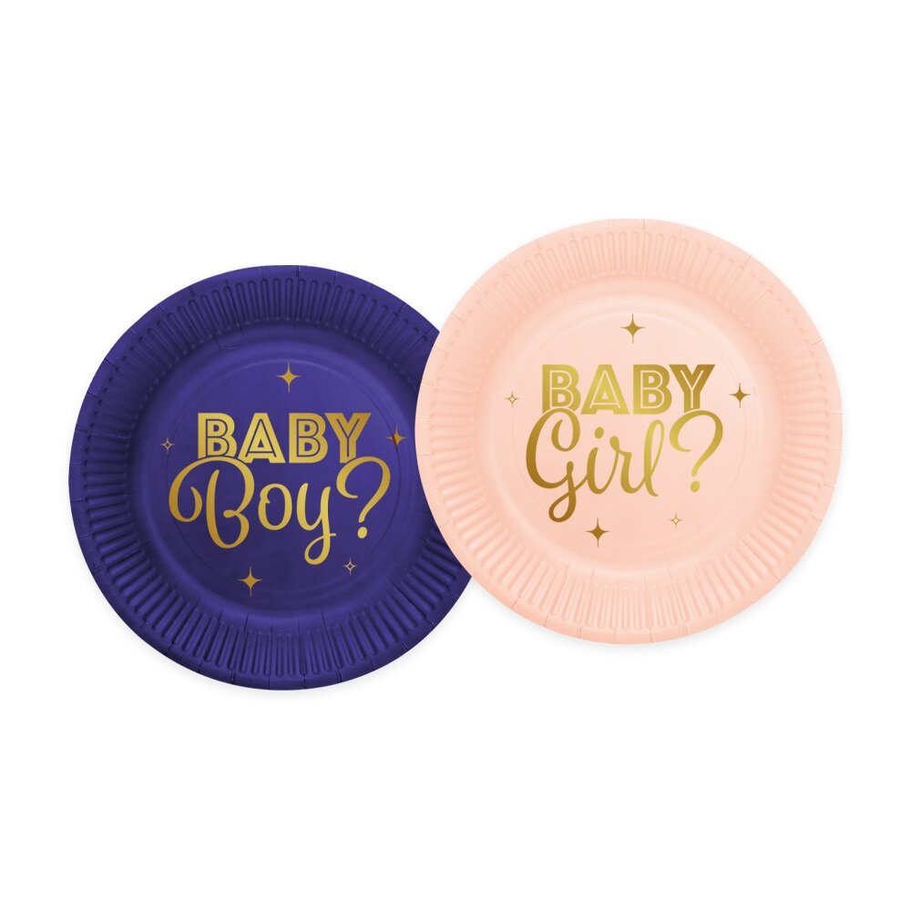 Gender Reveal Kuchenteller 8er-Pack
