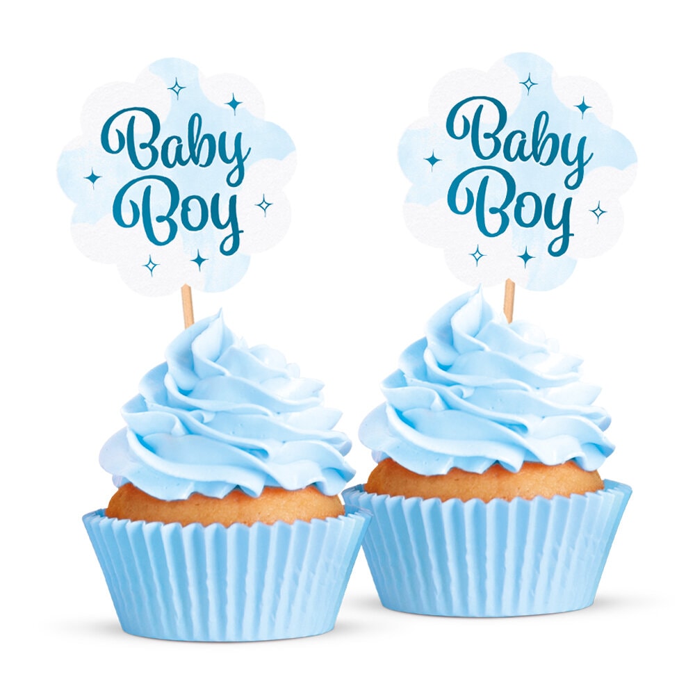 Baby Boy Muffindekorationen 12er-Pack