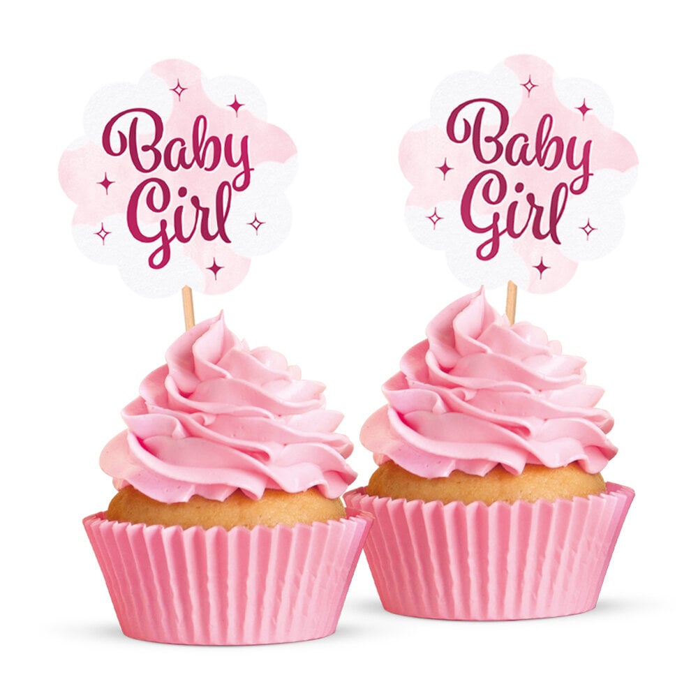 Baby Girl Muffindekorationen 12er-Pack