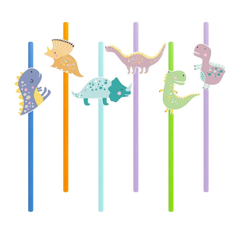 Dinosaurier Strohhalme 6er-Pack