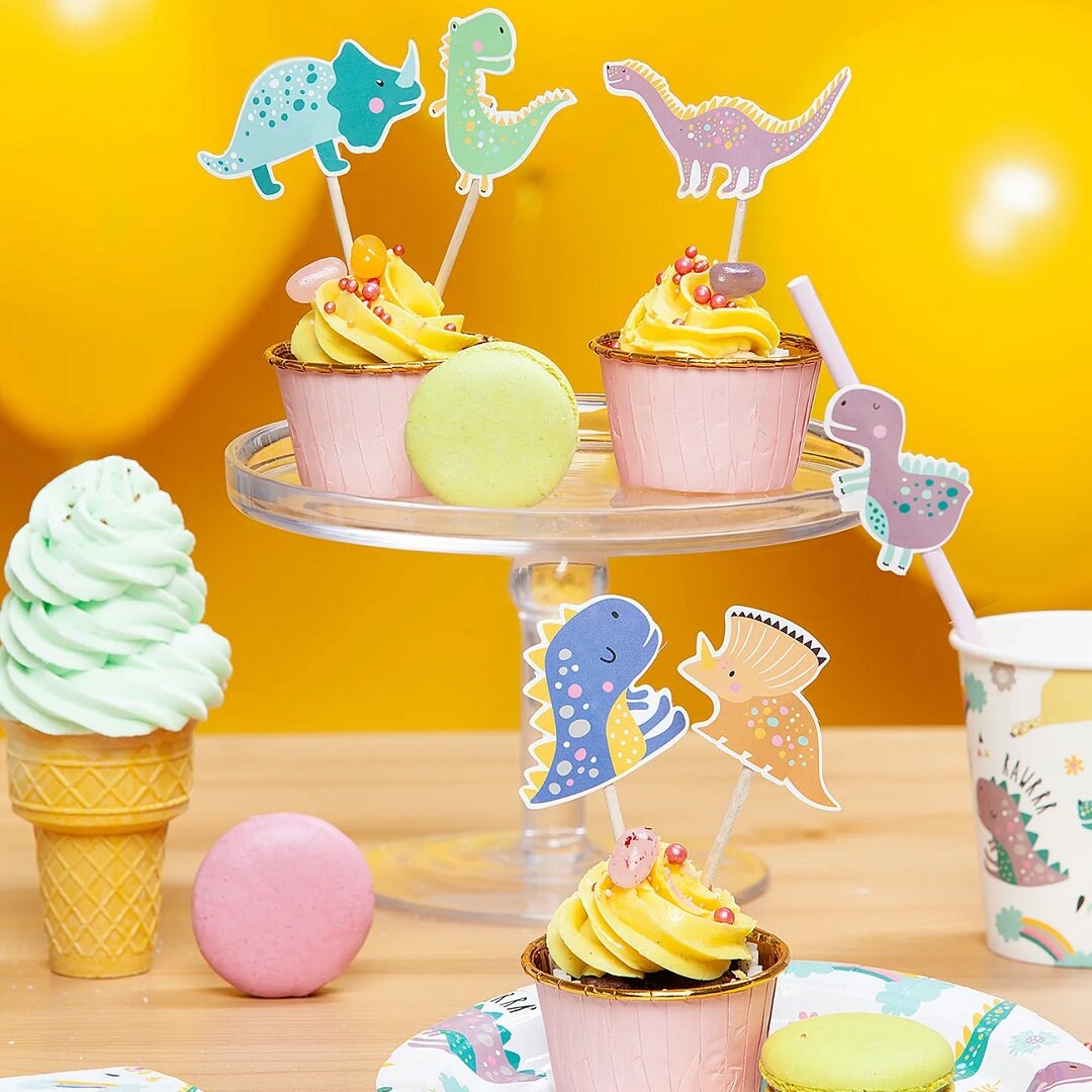 Dinosaurier Cupcake Toppers 6er-Pack