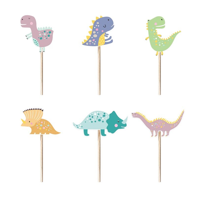 Dinosaurier Cupcake Toppers 6er-Pack