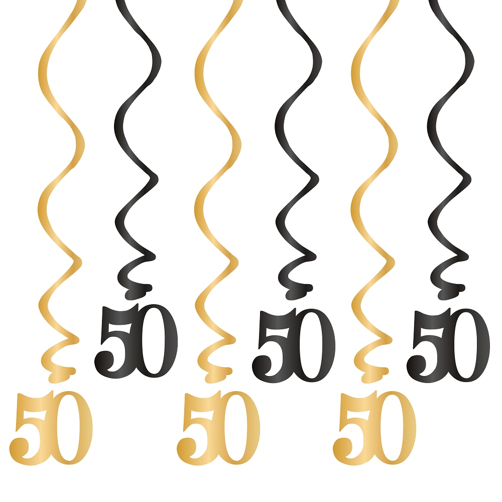 Hängedekorationen 50. Geburtstag 6er-Pack